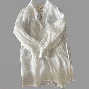 Banana Republic White European Linen Minidress